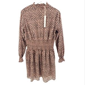 She + Sky NWT Long Sleeve Dress Size Large Fully Lined Mauve Animal Print